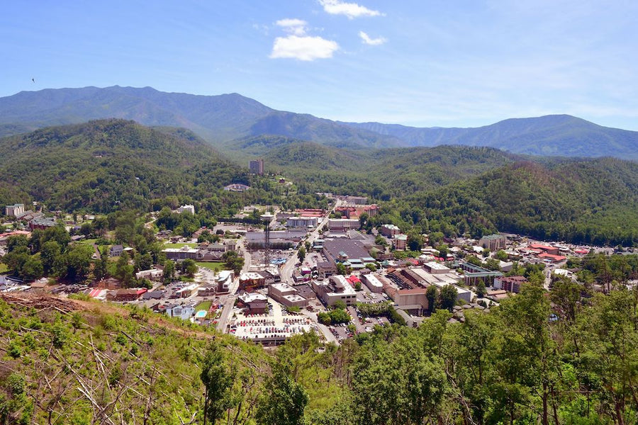 aerial of Gatlinburg TN