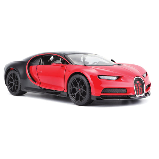 red and black diecast of a Bugatti Sport 