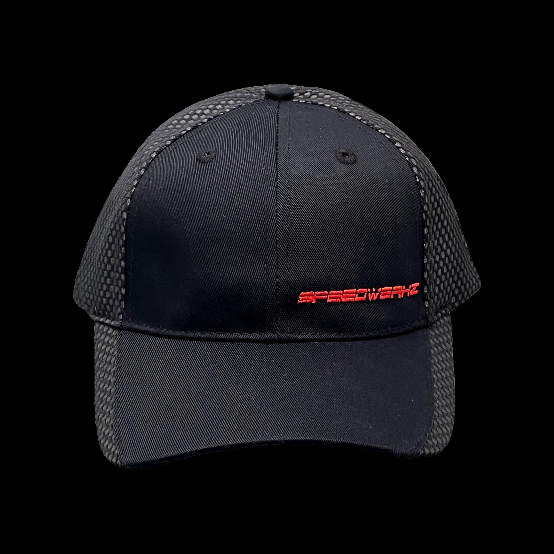black hat with a small red Speedwerkz logo