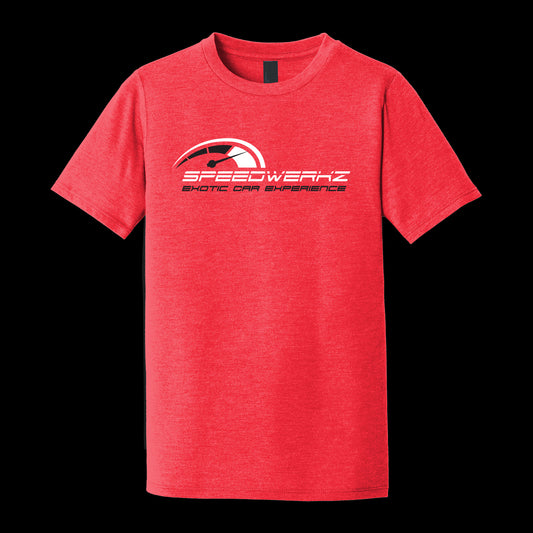 red youth T-Shirt with Speedwerkz logo in white 